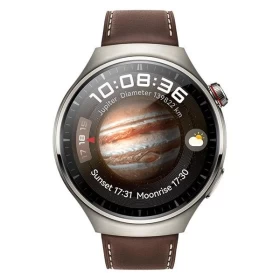 Умные часы Huawei Watch 4 Pro, Титановый корпус. Тёмно-коричневый кожаный ремешок (MDS-AL00) (55020APB) 