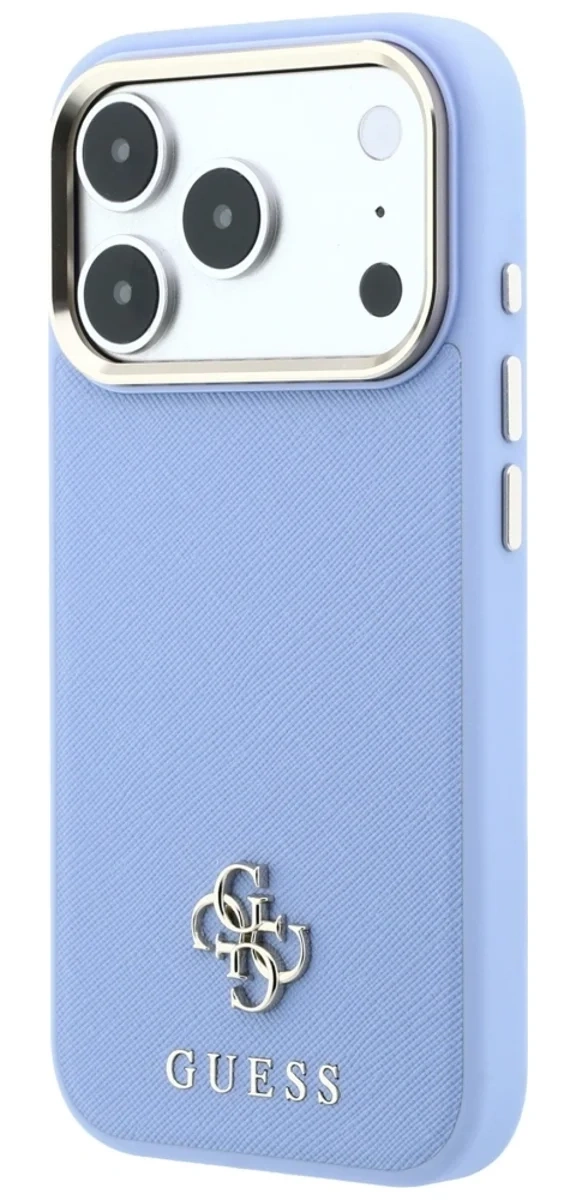 Накладка Guess для iPhone 18 Pro Max / 17 Pro Max Saffiano 4G Small Metal logo&Cam Hard (MagSafe), Light Blue (GUHMP18X6PSA4DMB). Фото 2