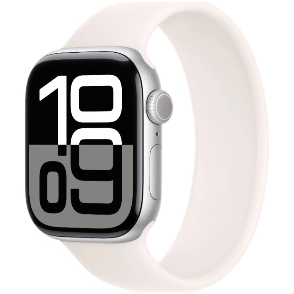 Apple Watch Series 10, 42 мм, серебристый алюминий, Light Blush Solo Loop, размер 0 (MWWW3). Фото 1
