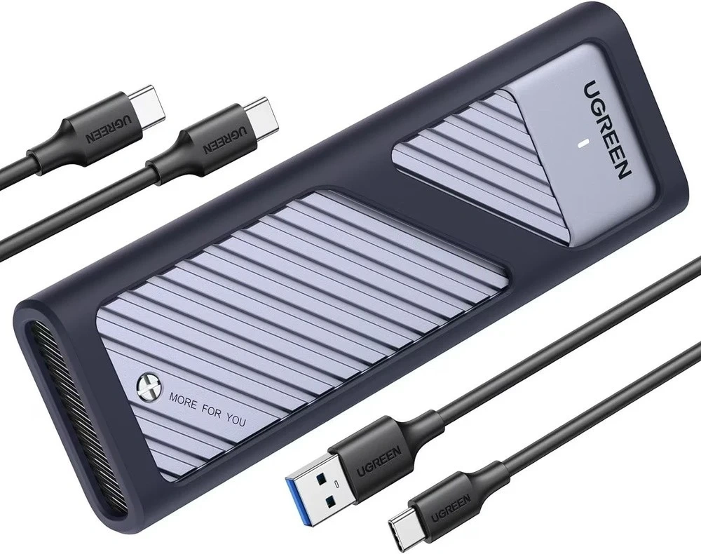 Корпус SSD Ugreen CM559 M.2NVME с кабелем USB-C-USB-C, 10 Гбит/с, Серый. Фото 2
