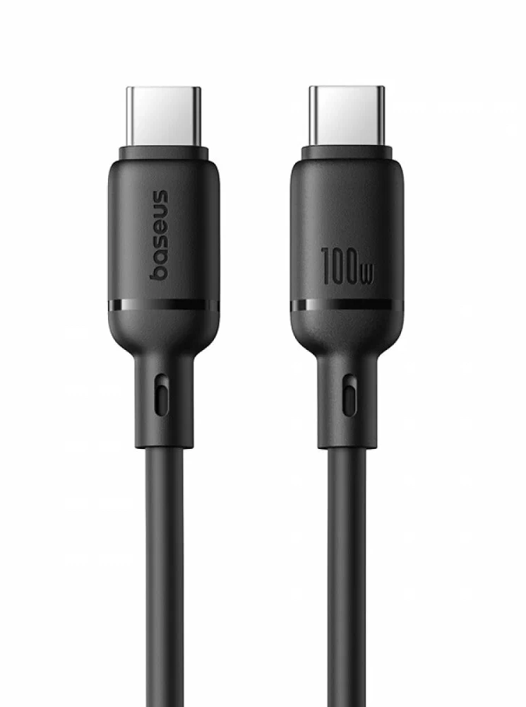 Кабель Baseus Silky Series Type-C to Type-C 100W 1м, Чёрный (P10377704113-00). Фото 2