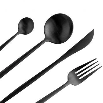Набор столовых приборов Maison Maxx Stainless Steel Cutlery Set, Чёрный (CYZ-001H). Фото 2