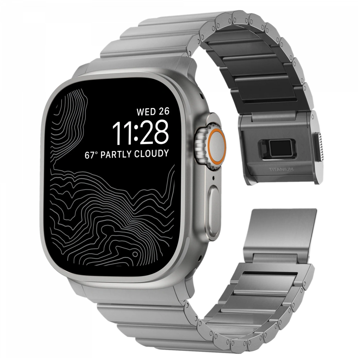 Ремешок Nomad Titanium Band для Apple Watch 42/44/45/46/49мм, Silver (NM1A4HSXT0). Фото 2