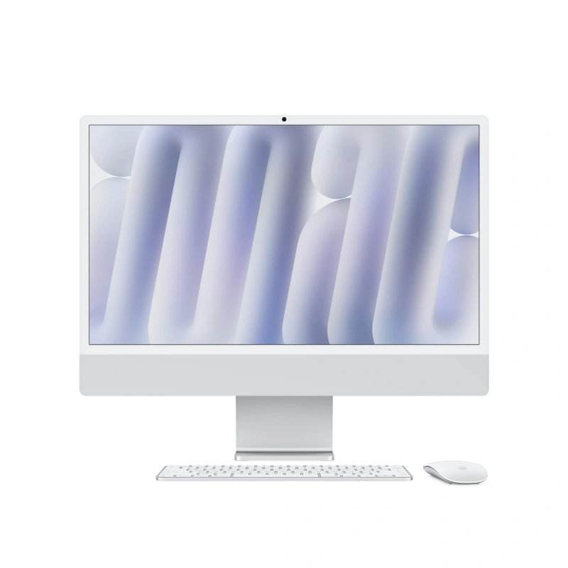 Apple iMac 24" Retina 4,5K, (MWUU3) (M4, 10-ядер CPU, 10-ядер GPU, 16 ГБ, 256 ГБ SSD, 2024), Серебристый. Фото 2