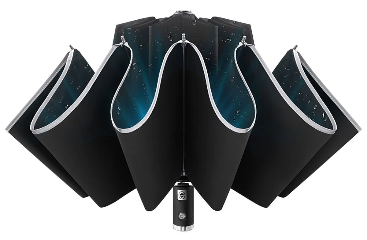 Зонт с фонарем Zuodu Automatic Umbrella LED ZD-BL, Чёрный. Фото 5