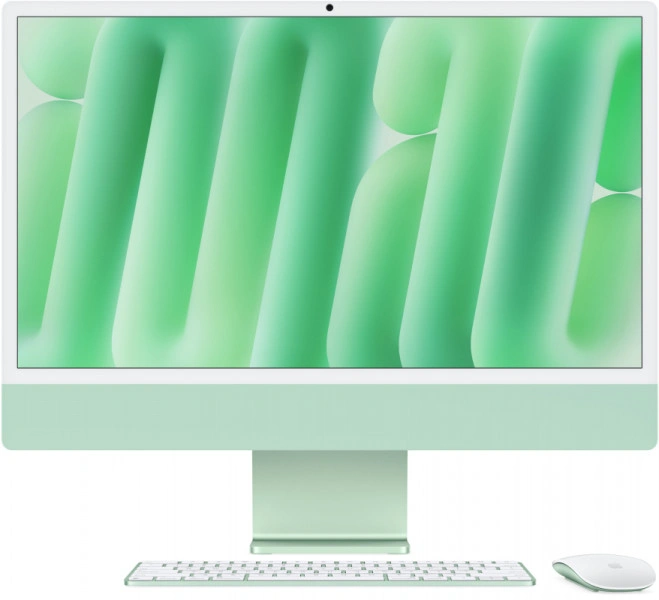 Apple iMac 24" Retina 4,5K, (MWUY3) (M4, 10-ядер CPU, 10-ядер GPU, 16 ГБ, 256 ГБ SSD, 2024), Зелёный. Фото 1