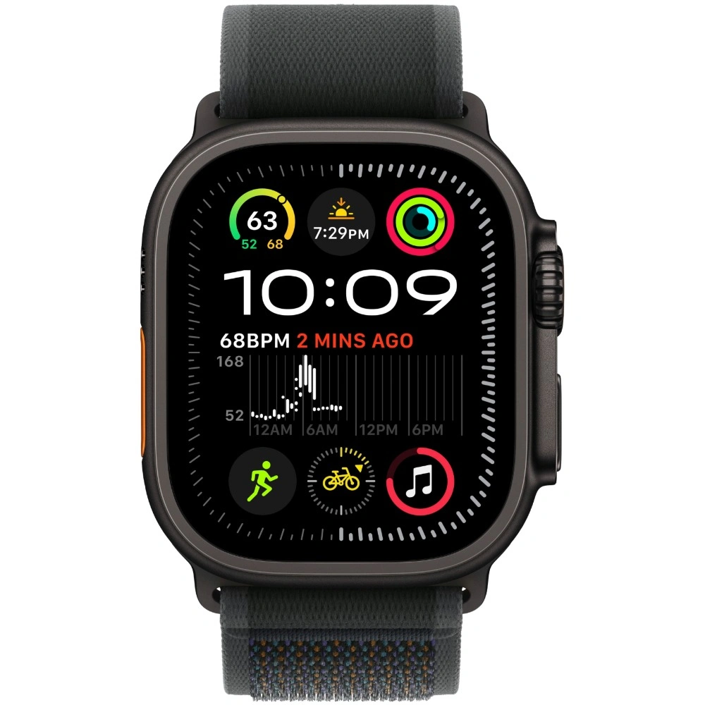 Apple Watch Ultra 2 (2024) GPS+Cellular 49mm, Black Titanium ремешок "Black Trail Loop", размер S/M 130-190mm (MX4U3). Фото 2