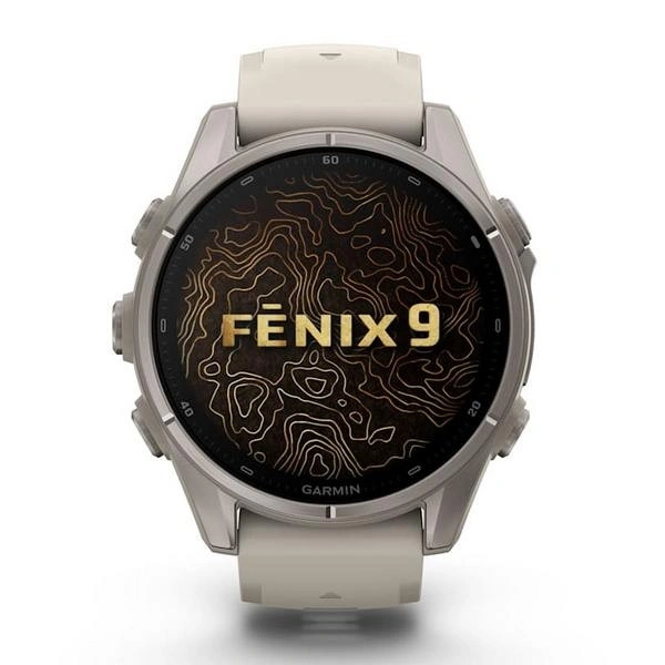 Умные часы Garmin Fenix 9 43мм, АMOLED, Титан с с дымчато-серым силиконовым ремешком (010-04761-00). Фото 2