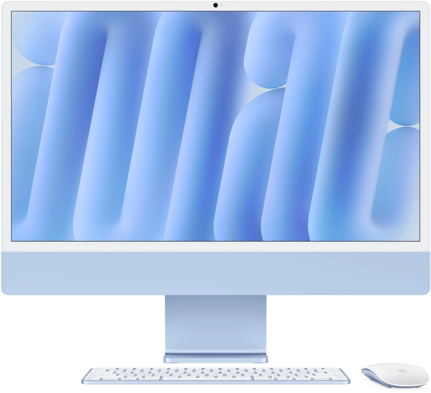 Apple iMac 24" Retina 4,5K, (MWV13) (M4, 10-ядер CPU, 10-ядер GPU, 16 ГБ, 256 ГБ SSD, 2024), Голубой. Фото 1