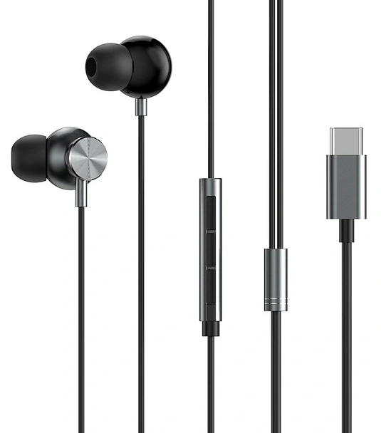 Наушники Wiwu Wired Sports Earphone EB315 Type-C, Серые. Фото 1