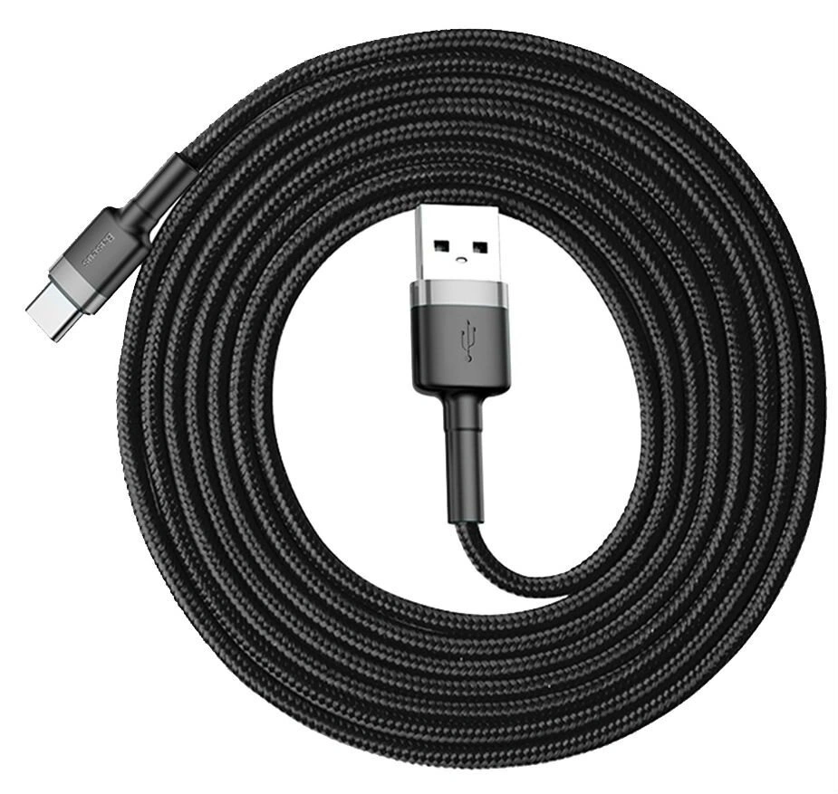 Кабель Baseus Cafule Cable USB - Lightning 2m 1.5A, Серо-чёрный (CALKLF-CG1). Фото 1