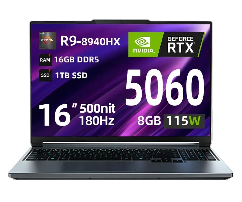 Ноутбук Mechrevo Dragon 16 Pro Чёрный (16" R9 8940HX, 16GB, 1TB SSD, RTX 5060, Windows 11). Фото 1