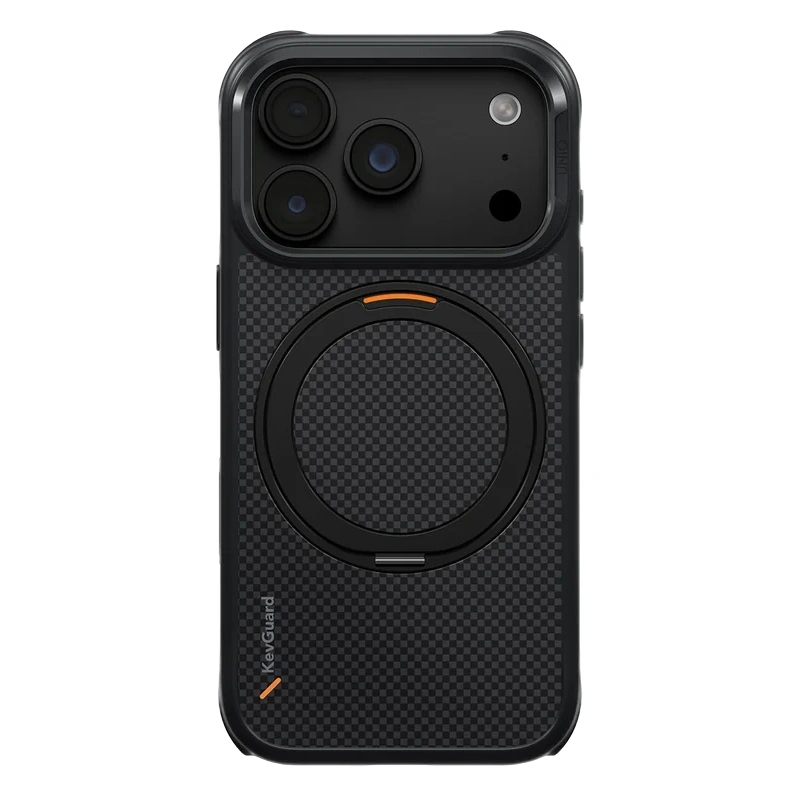 Накладка Uniq для iPhone 18 Pro / iPhone 17 Pro Keva Mov Kickstand Aramid Case (MagSafe), Carbon Black (IP6.3P(2026)-KEMOVMCBLK). Фото 2