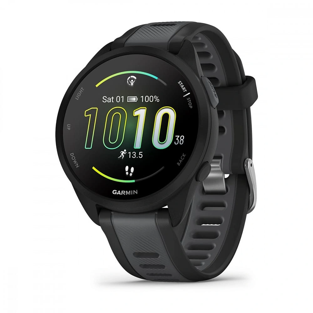 Умные часы Garmin Forerunner 165 Music Amoled, Black/Slate. Фото 1