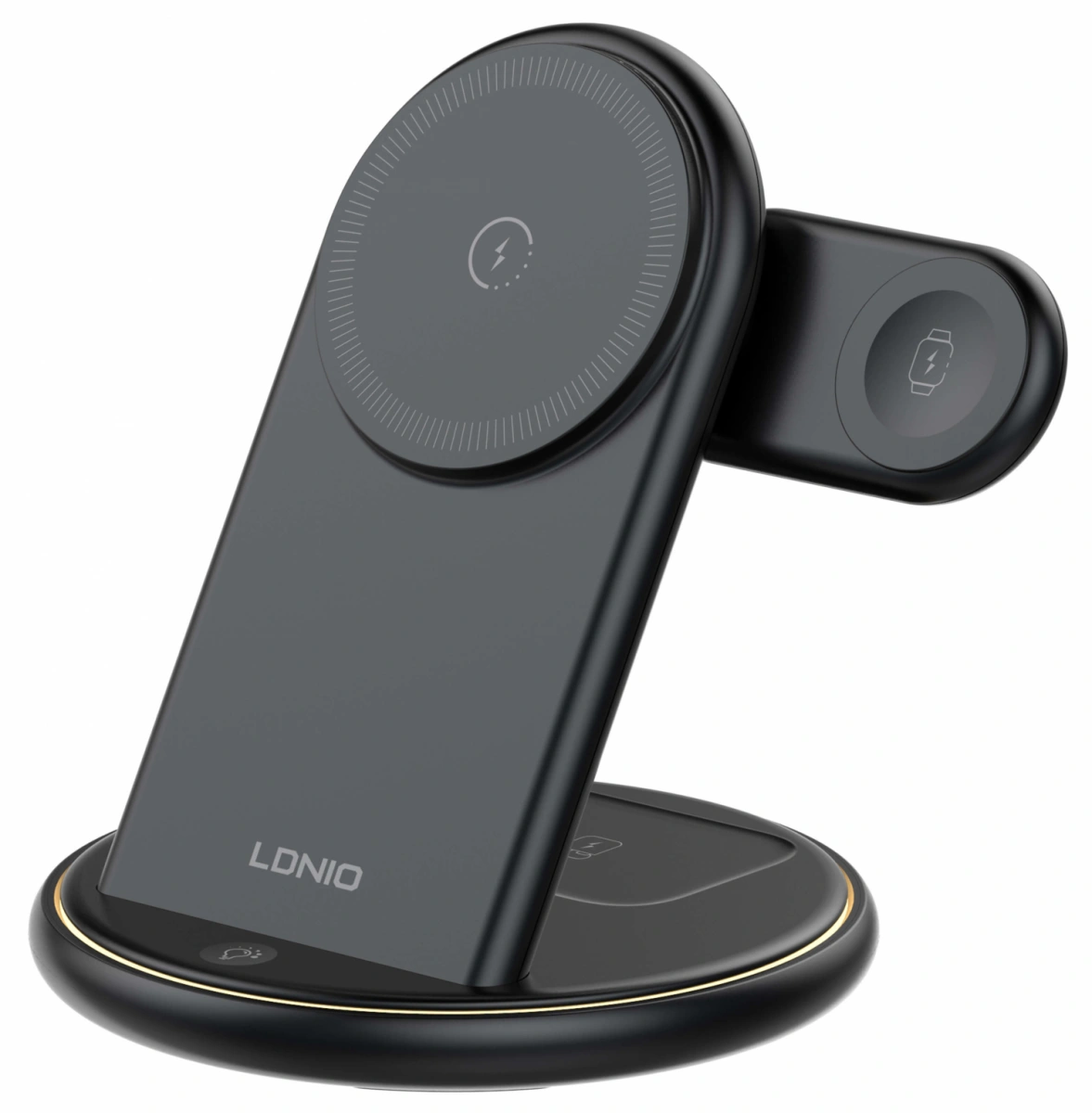 Беспроводное зарядное устройство LDNIO 5 IN 1 Desktop Wireless Charging Station 15W, Чёрное WL02. Фото 3