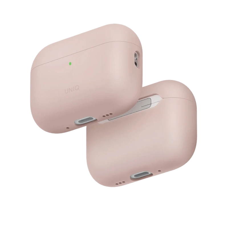 Чехол Uniq для наушников AirPods Pro 3 LINO Liquid silicone with handstrap, Charcoal Grey (AIRPODSPRO3-LINOBLPINK). Фото 1