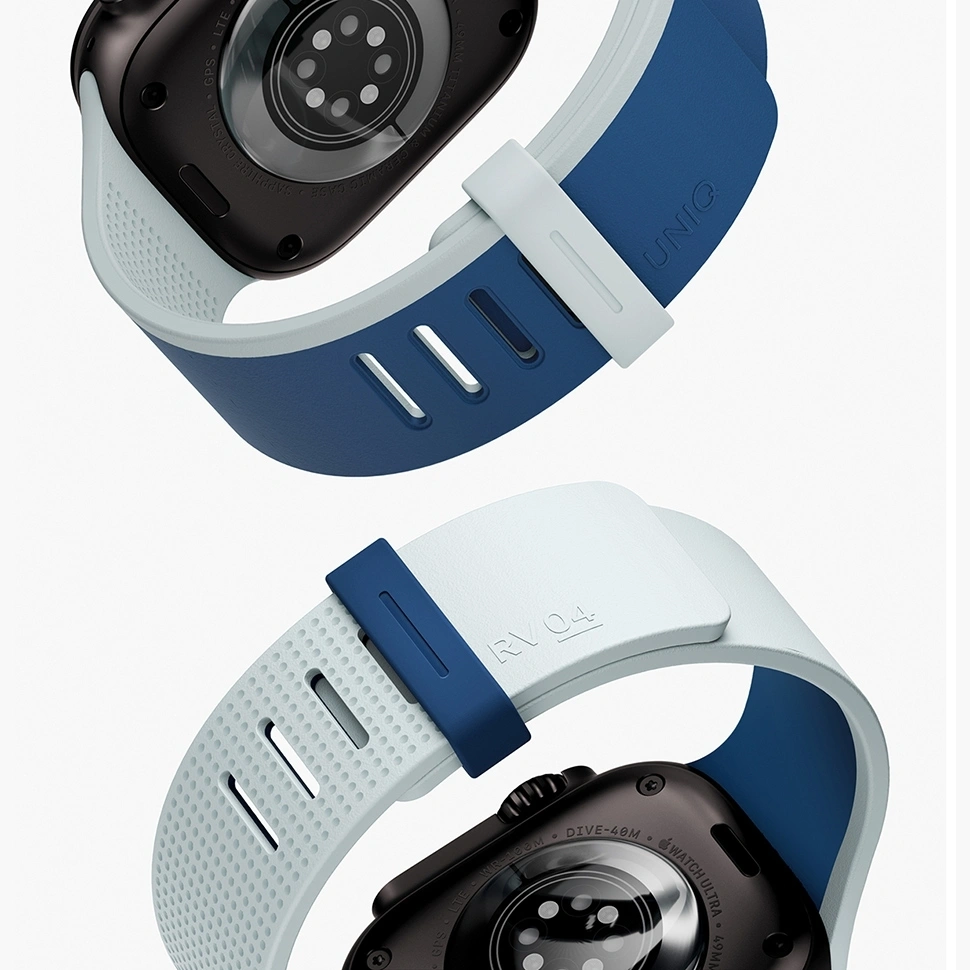 Ремешок Uniq для Apple Watch 44/45/49мм Revix IV reversible Magnetic, Marine Blue/Pale Aqua (49MM-REV4MBLUPAQ). Фото 4