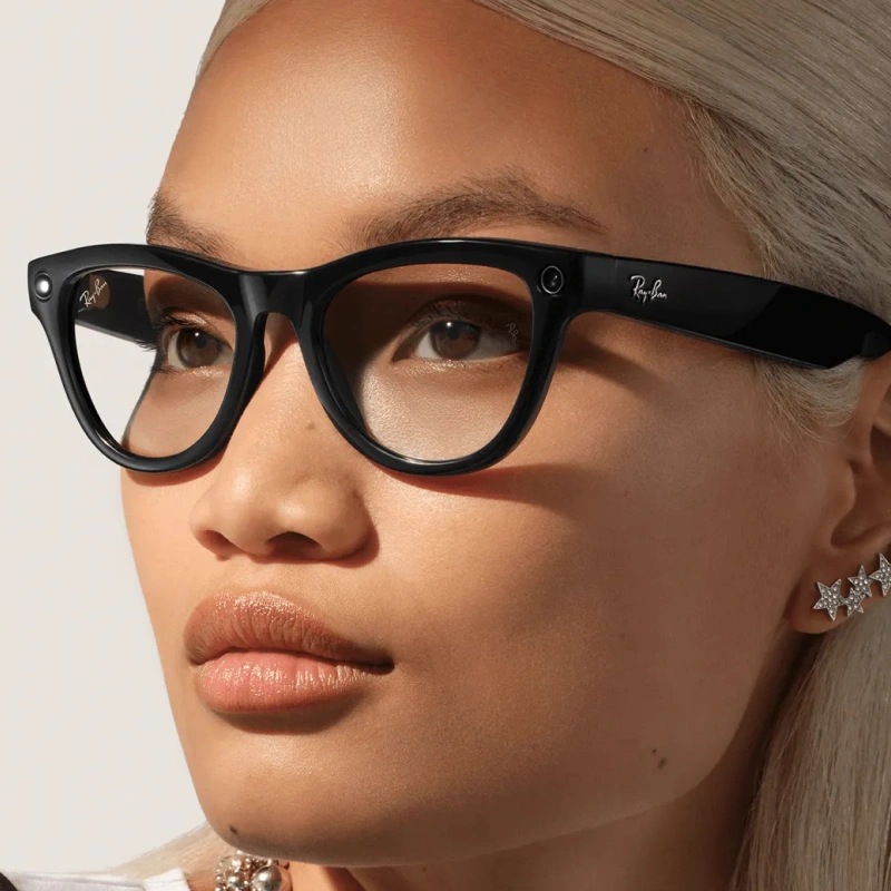 Умные очки Ray Ban Skyler (Gen 1) RW4010 Shiny Black/Clear 150-52mm (601/SB52). Фото 5