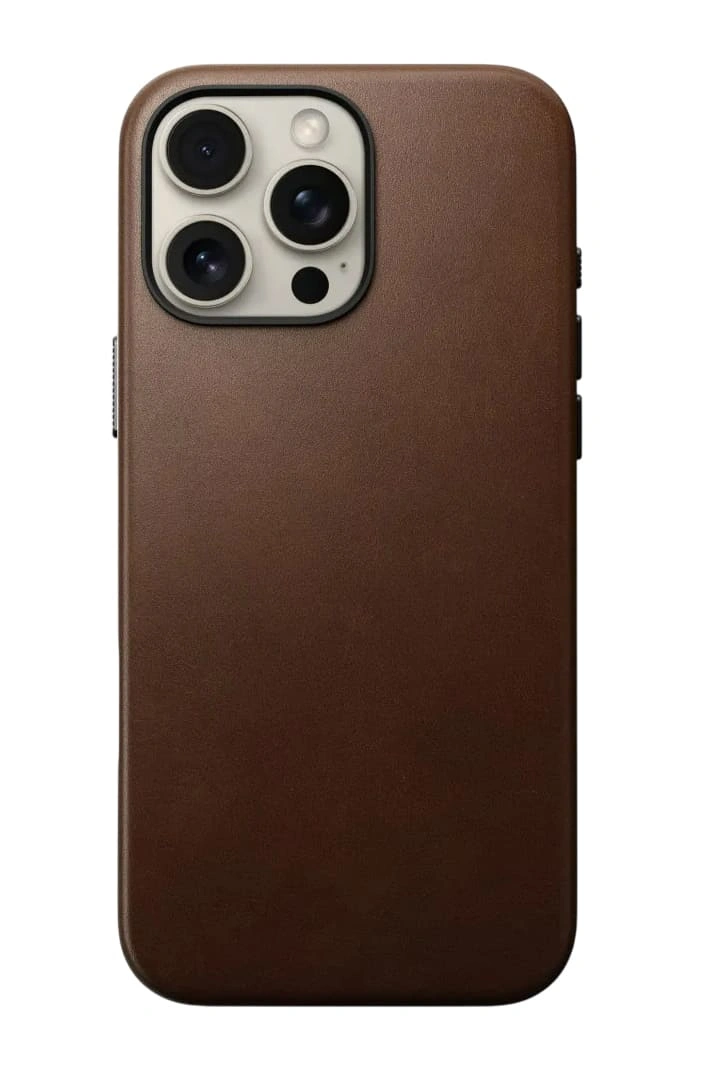 Накладка Nomad Traditional Leather Case With MagSafe для iPhone 16 Pro Max, Brown (NM01389385). Фото 2