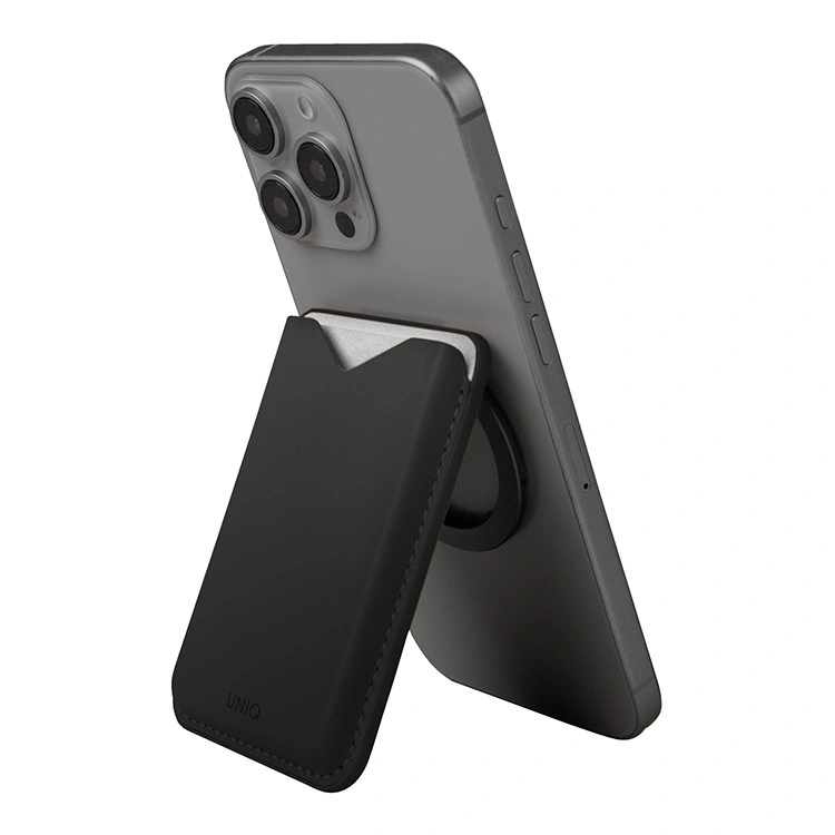 Магнитный бумажник Uniq для iPhone Lyden Evo Magnetic Card Holder, Чёрный (LYDENEVO-DBLACK). Фото 2