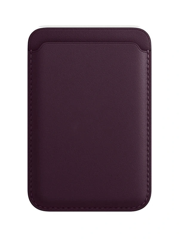 Магнитный бумажник Leather Wallet MagSafe для iPhone, Dark Cherry. Фото 1