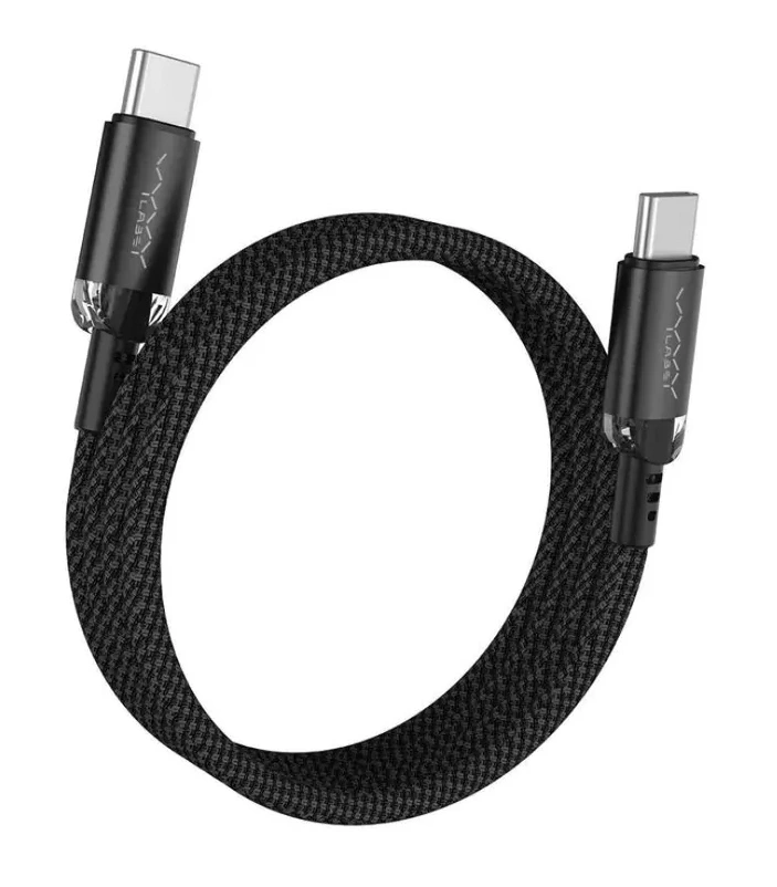 Кабель Vyvylabs Crystal Series Fast Charging Cable Type-C to Type-C 60W, 1м, Чёрный (VCSCC-02). Фото 2