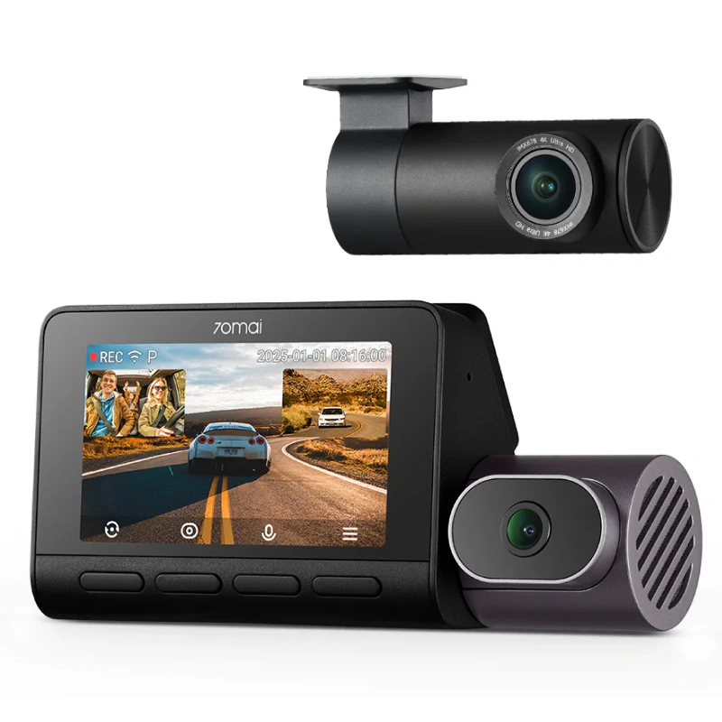 Видеорегистратор 70mai Dash Cam 4K T800 HDR Set, Black (T800-2) + карта памяти 256Gb. Фото 1