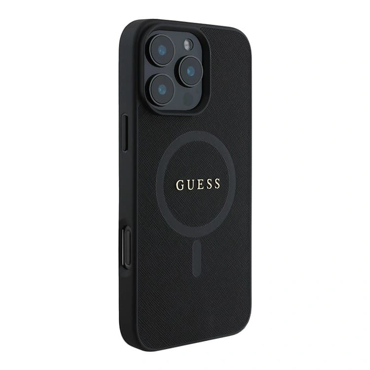 Накладка Guess для iPhone 16 Pro Max PU Saffiano (MagSafe), Black (GUHMP16XPSAHMCK). Фото 4