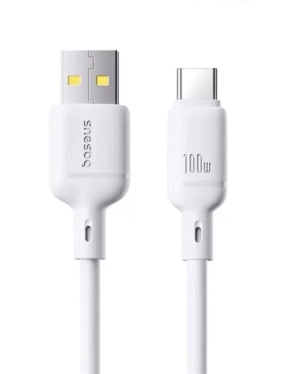 Кабель Baseus Silky Series USB to Type-C 100W 1m, Белый P10377704213-00. Фото 2
