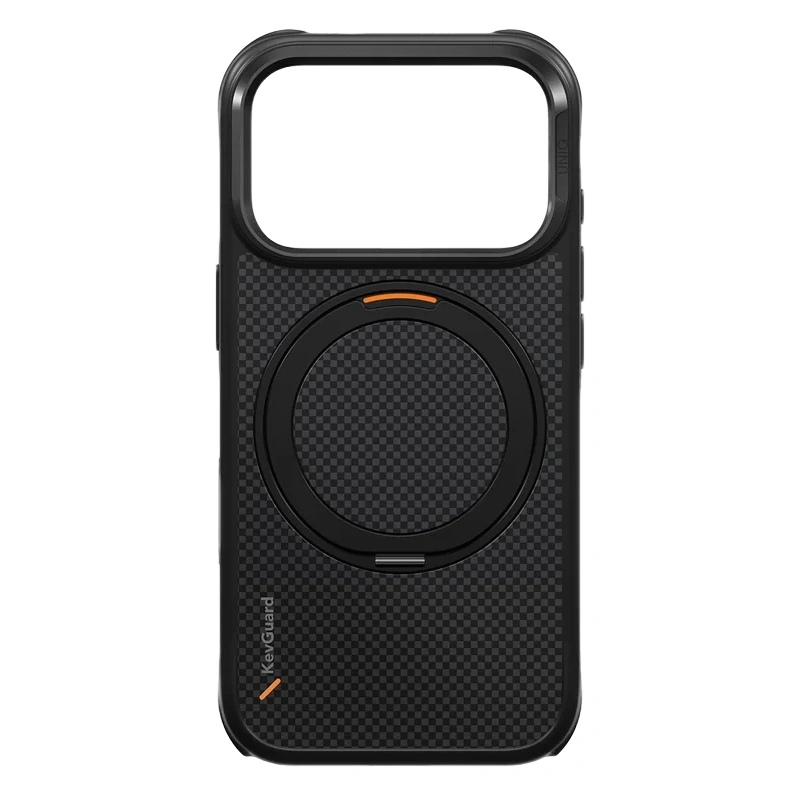Накладка Uniq для iPhone 18 Pro / iPhone 17 Pro Keva Mov Kickstand Aramid Case (MagSafe), Carbon Black (IP6.3P(2026)-KEMOVMCBLK). Фото 3