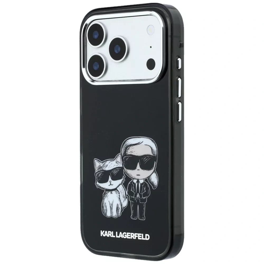 Накладка Lagerfeld для iPhone 18 Pro Max/17 Pro Max IML Sketch Karl&Choupette body Met cam Hard (MagSafe), Black (KLHMP18X6HKCIDK). Фото 2