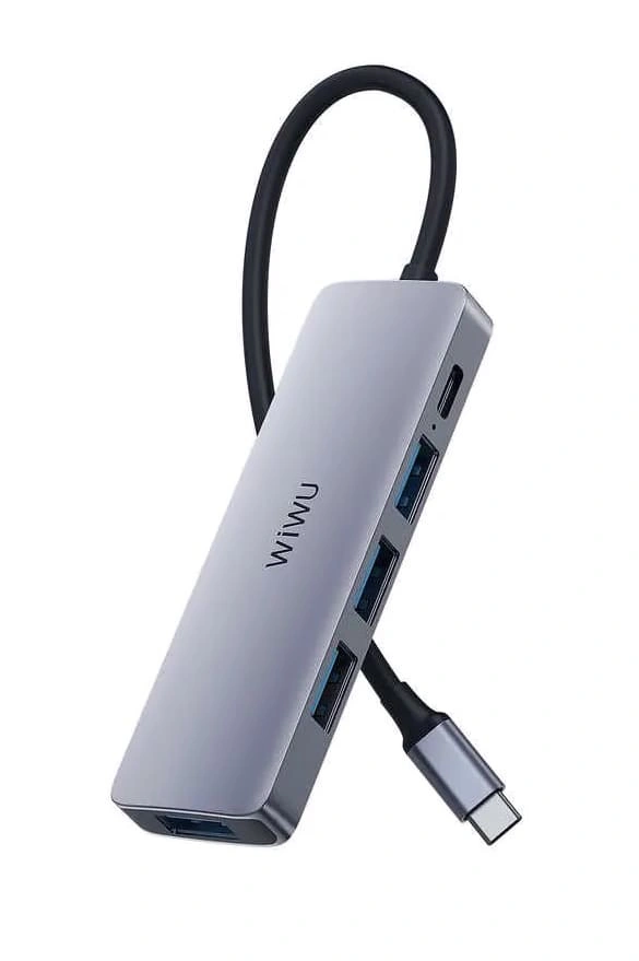Хаб Wiwu Alpha 541BC 5в1, Серый. Фото 1