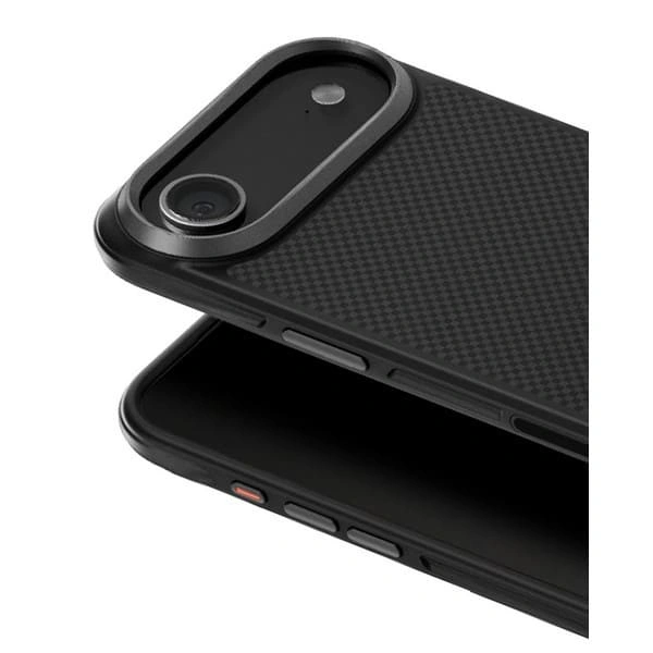 Накладка Uniq KEVA Aramid Fibre MagSafe для iPhone Air, Чёрный карбон (IP6.6(2025)-KEVAMCBLK). Фото 4