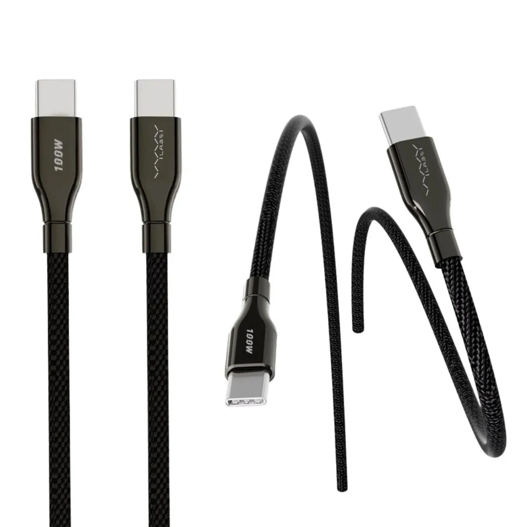 Кабель Vyvylabs Hardcore Series Fast Charging Cable Type-C to Type-C 100Вт PD, Серый (VCHCC10-DGY). Фото 2