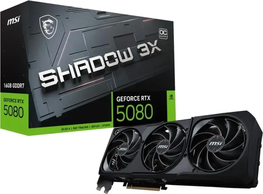 Видеокарта MSI GeForce RTX 5080 SHADOW 3X 16Гб GDDR7 256 bit PCIe 5.0. Фото 5