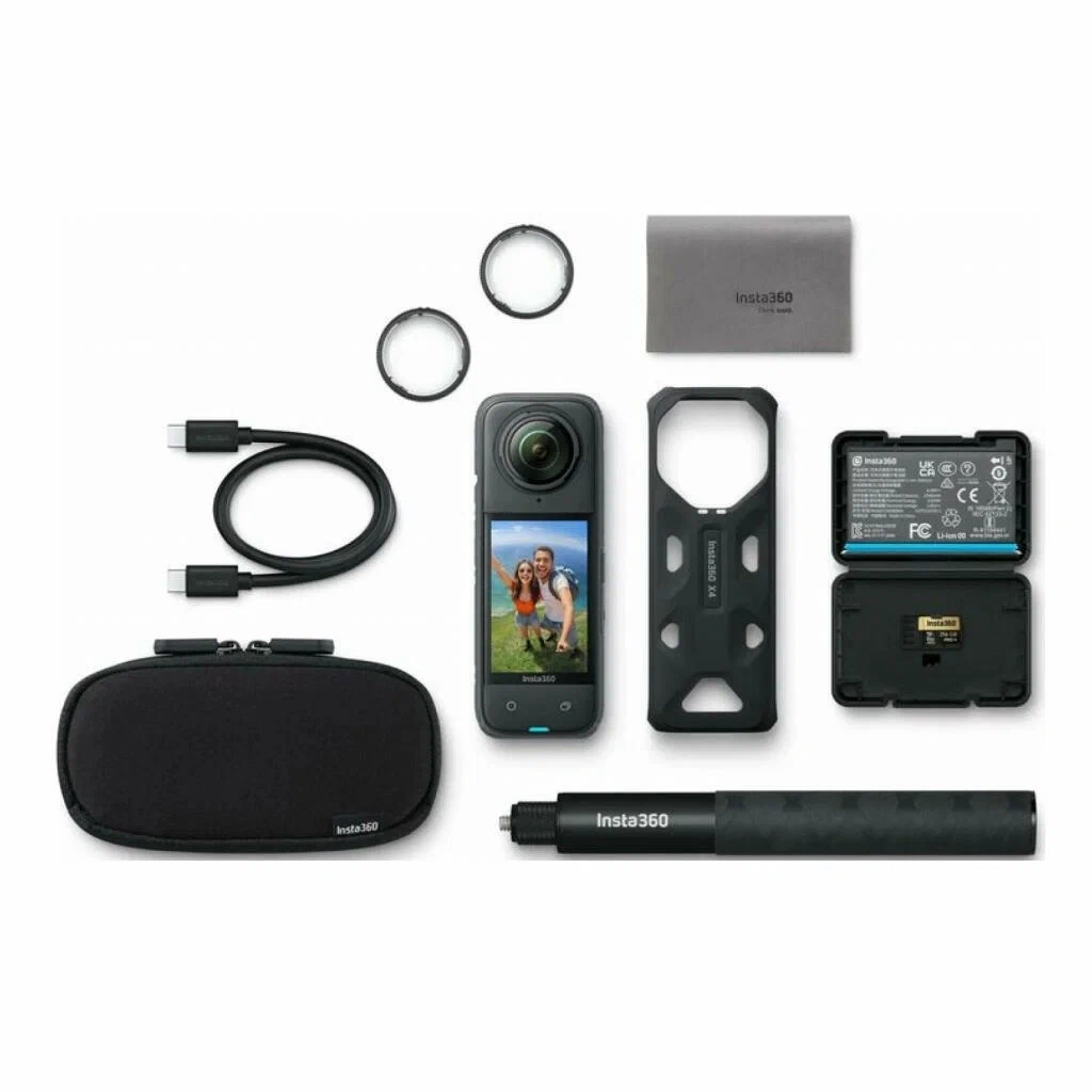 Экшн-камера Insta360 X4 Adventure Bundle (CINSAMBA), Чёрный (X407). Фото 1