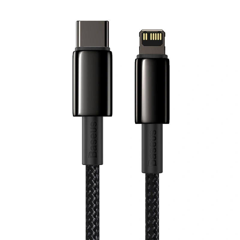 Кабель Baseus Tungsten Gold Fast Charging Data Cable Type-C to iP PD 20W 2m, Black (CATLWJ-A01). Фото 3