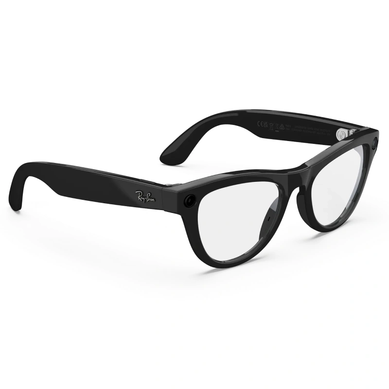 Умные очки Ray Ban Skyler (Gen 1) RW4010 Shiny Black/Clear 150-52mm (601/SB52). Фото 3