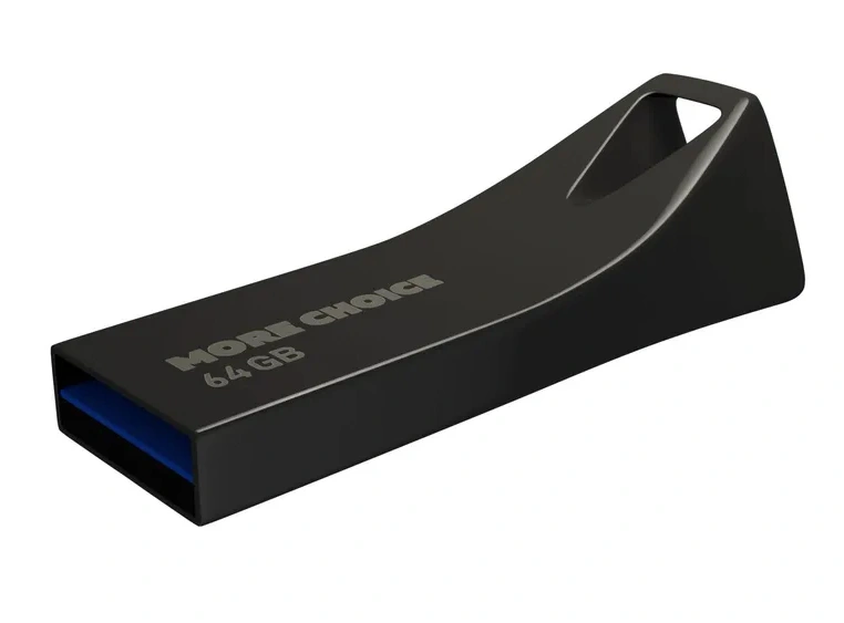 Накопитель More Choice MF64m 64GB USB 3.0 металлический корпус, Black. Фото 2