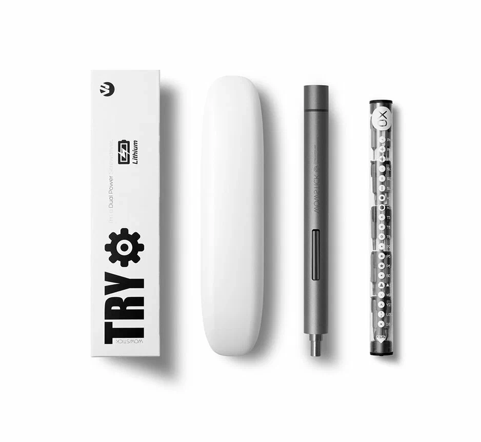 Отвертка электрическая Wowstick Screwdriver 1F+ TRY 20 in1 Kit, Серая. Фото 3