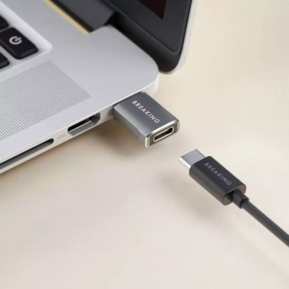 Адаптер-переходник Breaking USB-A - USB-C, Grey. Фото 3