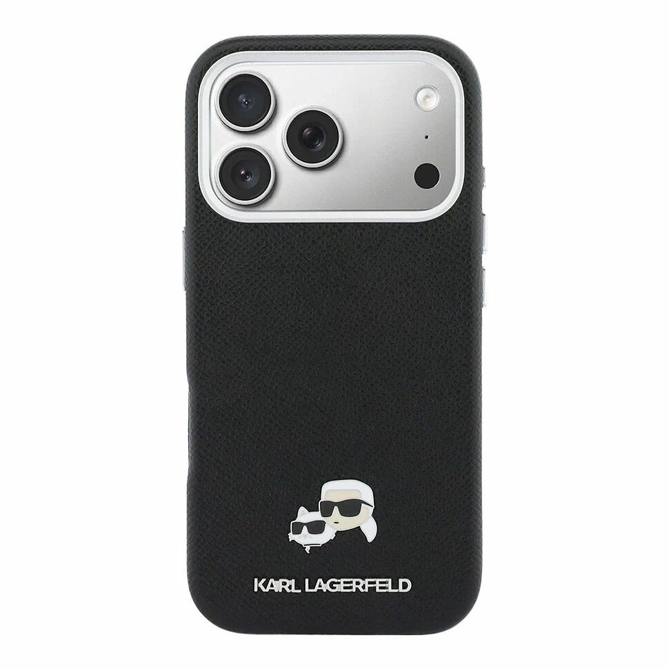 Накладка Lagerfeld для iPhone 18 Pro Max/17 Pro Max Saffiano FW Karl&Choupette metal&Cam Hard(MagSafe), Black (KLHMP18X6PFKCLK). Фото 3