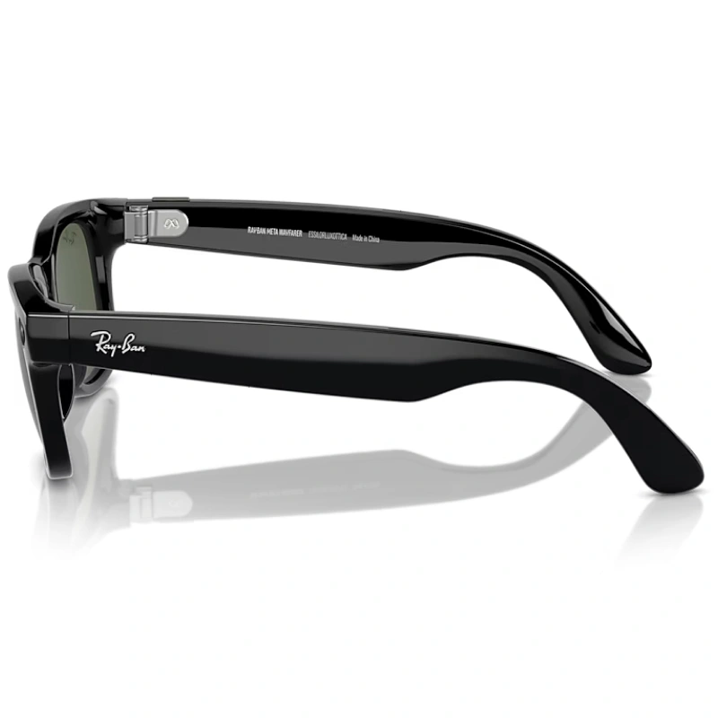 Умные очки Ray Ban Wayfarer RW4006 Глянцевый чёрный/Зелёный M 150-50mm (601/71). Фото 3