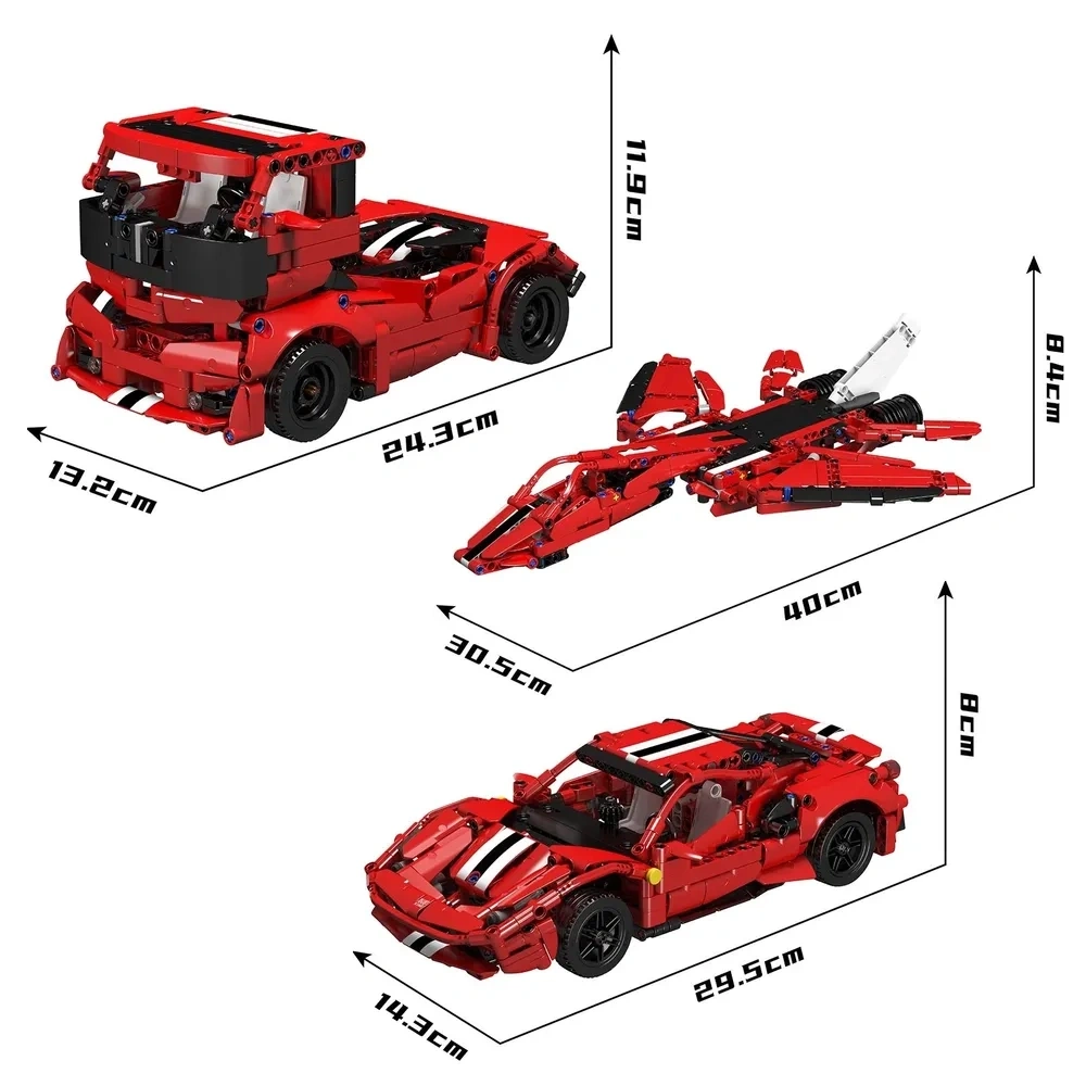 Конструктор Mould King Creative Idea 10076. Ferrari 3 в 1, 718 деталей. Фото 5