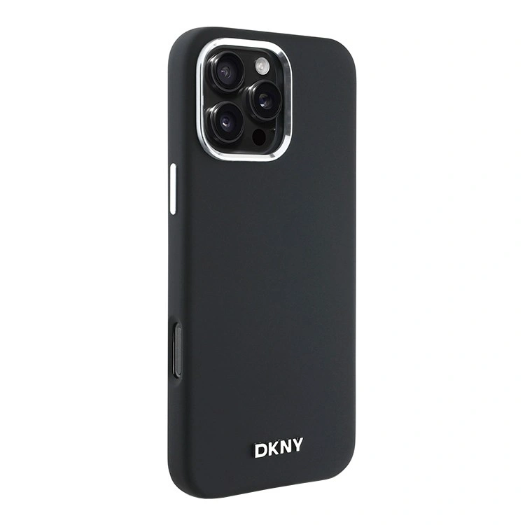 Накладка DKNY для iPhone 16 Pro Max Liquid Silicone Metal logo and Camera frame Hard (MagSafe), Black (DKHMP16XSMCHLK). Фото 2