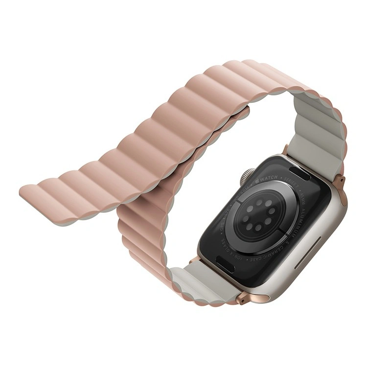 Ремешок Uniq Revix Reversible Magnetic Silicone Strap для Apple Watch 44/45/46/49мм, Pink/Beige (45MM-REVPNKBEG). Фото 1