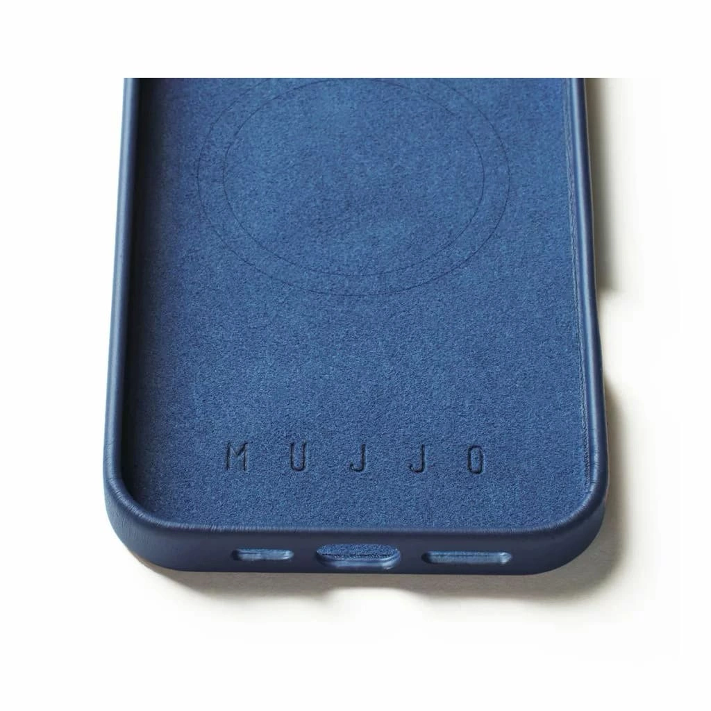 Накладка Mujjo Leather Case With MagSafe для iPhone 16 Pro, Monaco Blue (MUJJOCL051BL). Фото 4