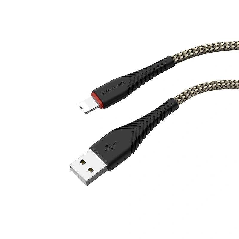 Кабель Borofone BX25 Powerful Lightning to USB 1м, Чёрный. Фото 3