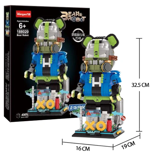 Конструктор Wangao 188020. BearBrick Robot: Dangerous Voyager, 1647 деталей. Фото 1