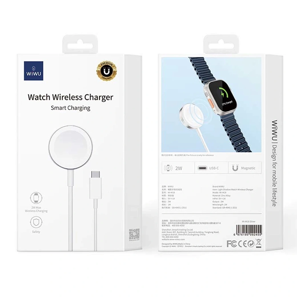 Беспроводное зарядное устройство Wiwu Wireless Charger for Apple LIGHT SHADOW Wi-M18. Фото 5